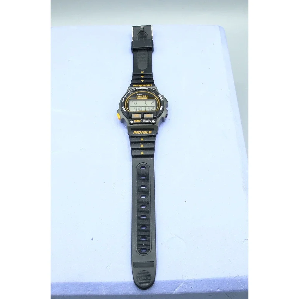Timex Ironman Triathlon Indiglo Digital Sport Watch Vintage, Grey/Black/Orange